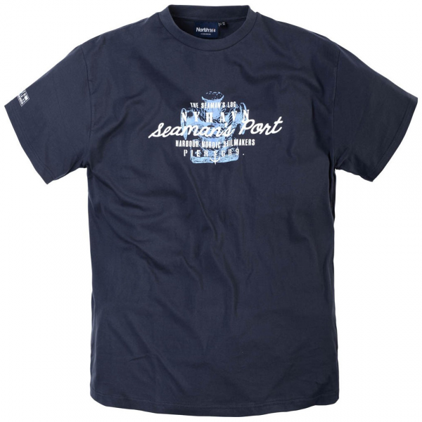 XXL4YOU - T-shirt Imprime manches courtes bleu marine 5XL