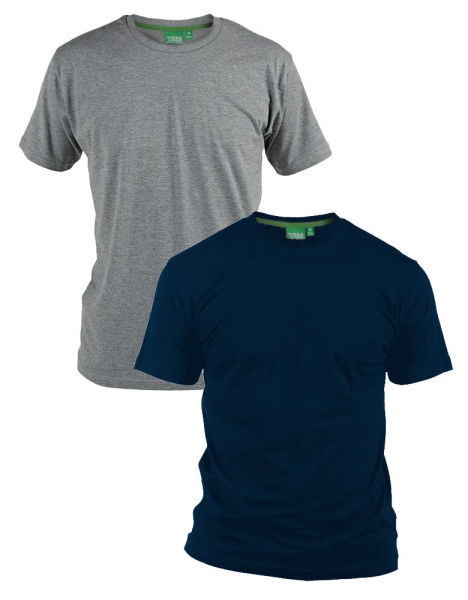 XXL4YOU - Pack de 2 T-shirts ete manches courtes gris et marine de 2XL a 8XL - Image 1