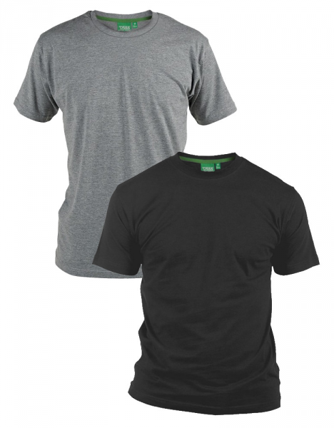 XXL4YOU - Pack de 2 T-shirts ete manches courtes gris et noir de 2XL a 8XL