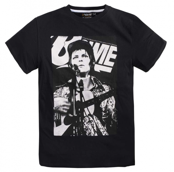 XXL4YOU - T-shirt rock Bowie  manches courtes noir 3XL a 7XL