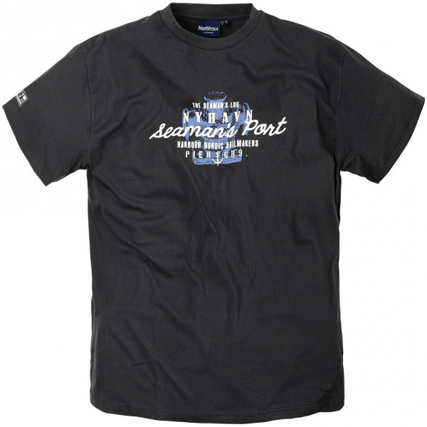 XXL4YOU - T-shirt Imprime manches courtes noir 5XL
