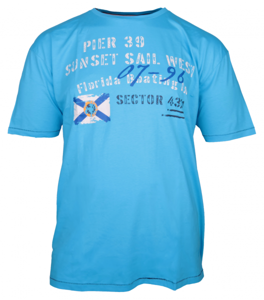 XXL4YOU - T-shirt manches courtes bleu azur 3XL a 8XL