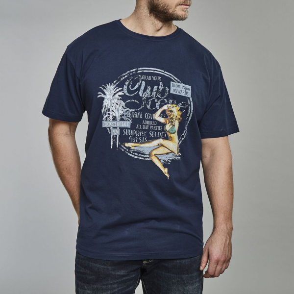 XXL4YOU - T-shirt manches courtes James Dean  bleu marine 3XL a 5XL