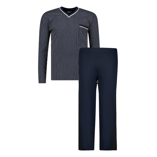 XXL4YOU - Pyjama col en V bleu marine de 2XL a 10XL