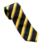 XXL4YOU Cravate Club bleu marine rayée jaune