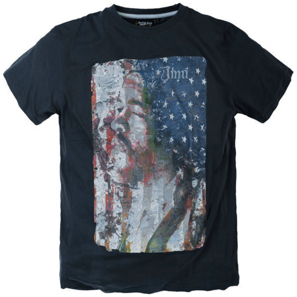 XXL4YOU - T-shirt Rock Jimi Hendrix manches courtes gris anthracite 3XL a 8XL