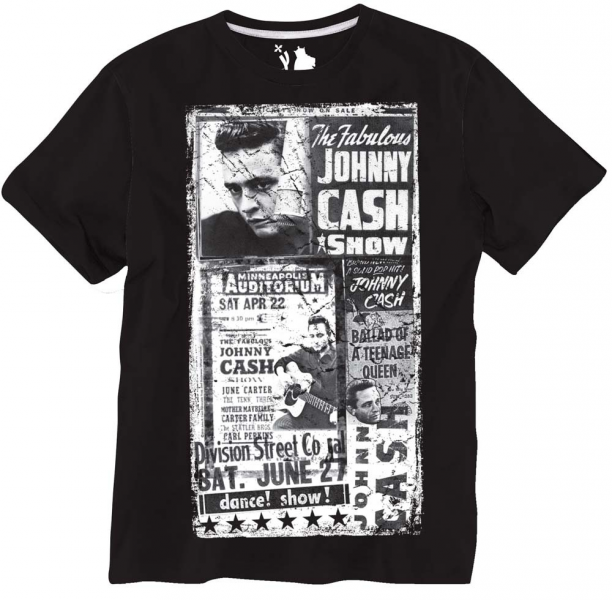 XXL4YOU - T-shirt rock Johnny Cash manches courtes noir 5XL a 7XL