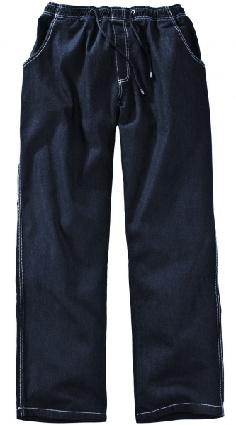 XXL4YOU - Pantalon jeans taille elastiquee bleu fonce delave de 3XL a 12XL - Image 1