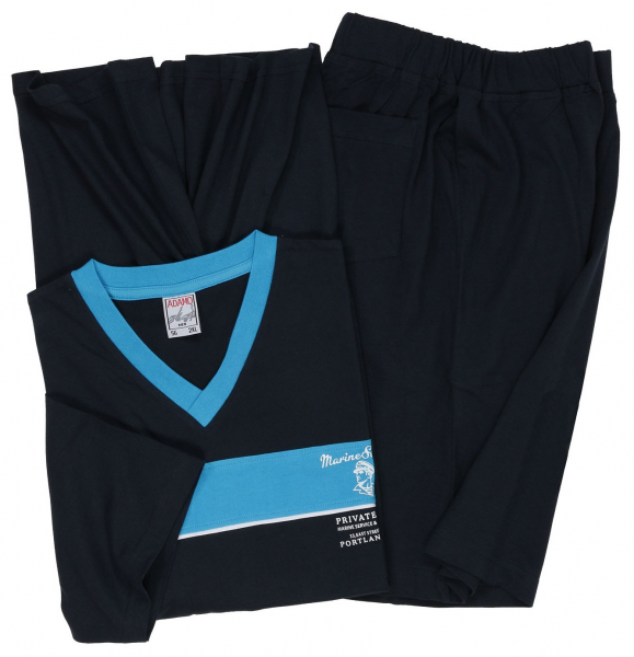 XXL4YOU - Pyjama court col en V bleu marine de 3XL a 10XL - Image 2
