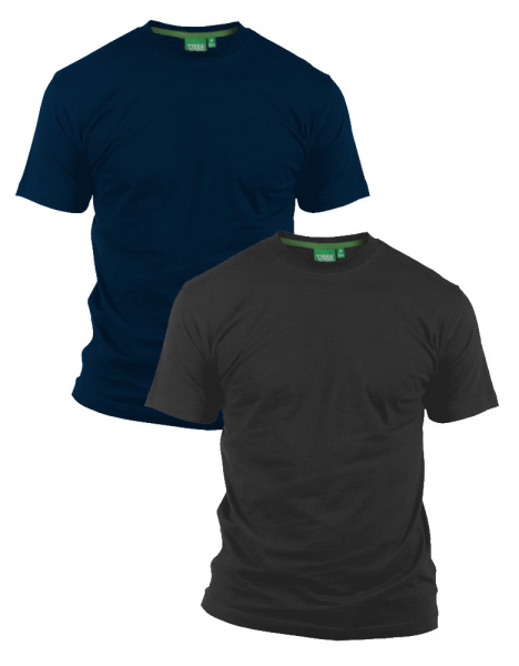XXL4YOU - Pack de 2 T-shirts ete manches courtes marine et noir de 2XL a 8XL