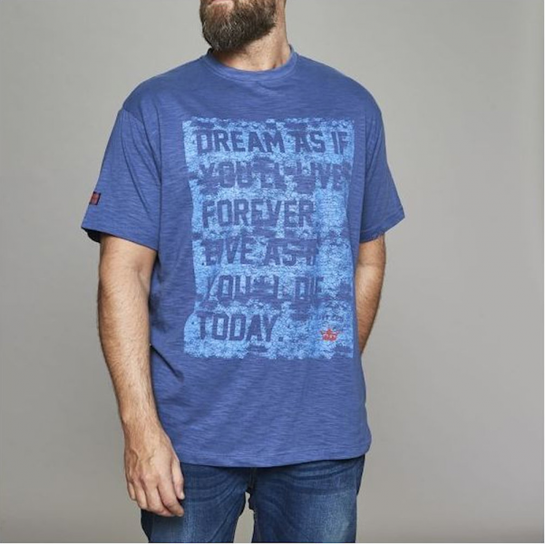 XXL4YOU - T-shirt manches courtes James Dean  bleu denim 3XL a 8XL