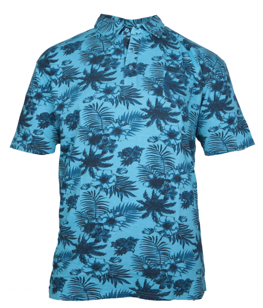 XXL4YOU - Polo manches courtes bleu turquoise - Hawaii
