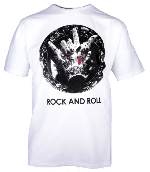 XXL4YOU - T-shirt manches Courtes ROCK KISS blanc de 3XL a 10XL