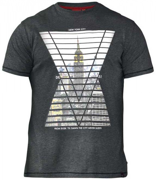 XXL4YOU - T-shirt manches courtes melange de gris anthracite de 3XL a 6XL