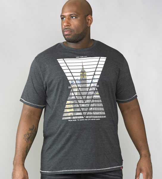 XXL4YOU - T-shirt manches courtes melange de gris anthracite de 3XL a 6XL - Image 2