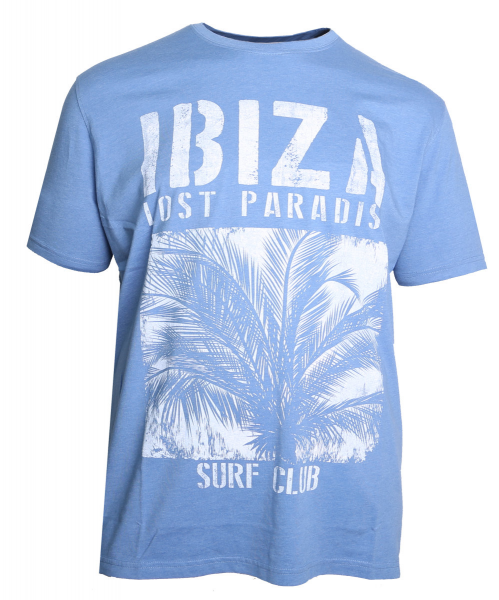 XXL4YOU - T-shirt manches courtes Ibiza melange de bleu 3XL a 8XL