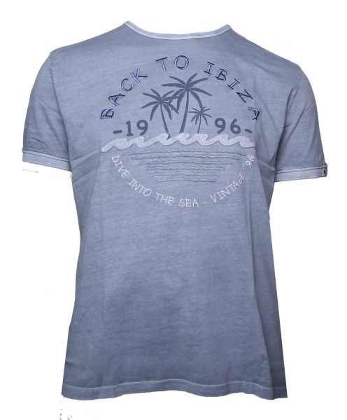 XXL4YOU - T-shirt manches courtes Ibiza melange de Gris Bleu 3XL a 8XL