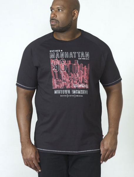 XXL4YOU - T-shirt manche courte Manhattan  noir de 3XL a 8XL - Image 3