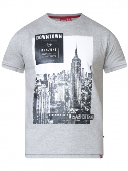 XXL4YOU - T-shirt manche courte Manhattan  Melange de gris de 3XL a 6XL
