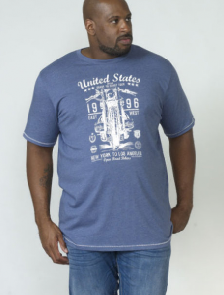 XXL4YOU - T-shirt manche courte Melange de bleu de 3XL a 6XL - Image 3