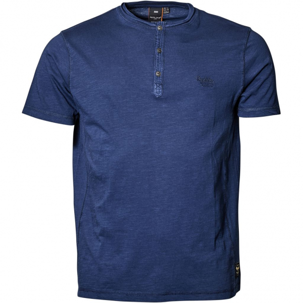XXL4YOU - T-shirt col boutonne bleu marine de 3XL a 8XL