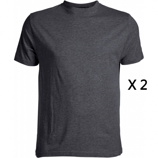 XXL4YOU - Pack de 2 tee-shirts gris fonce de 2XL a 8XL