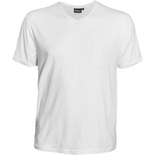 XXL4YOU - T-shirt Col V avec poche blanc de 3XL a 8XL