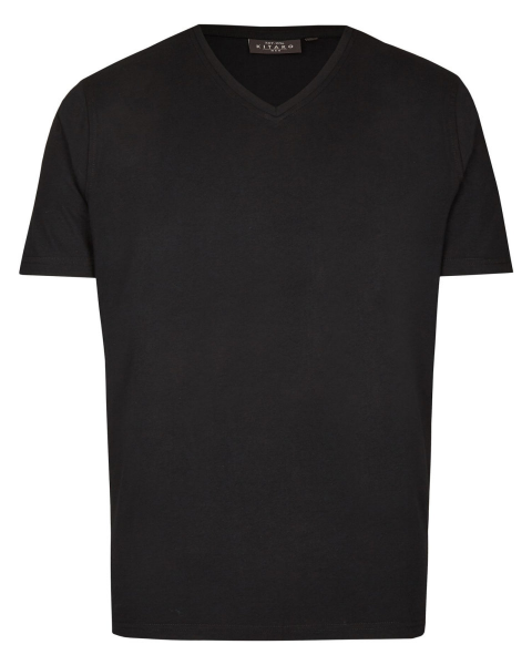 XXL4YOU - T-shirt manches courtes col en V noir 4XL a 10XL