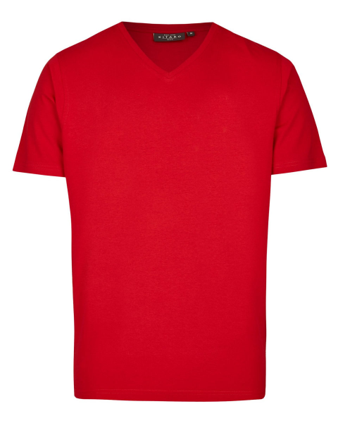 XXL4YOU - T-shirt manches courtes col en V rouge 4XL a 10XL