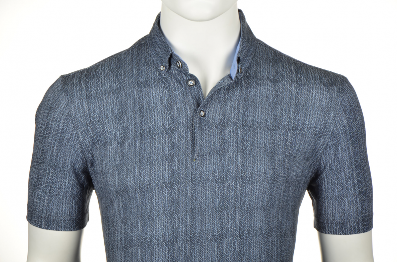 XXL4YOU - Polo col chemise Melange de gris fonce manche courte de 3XL a 6XL