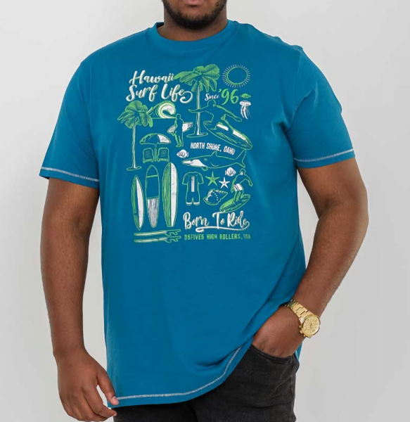 XXL4YOU - T-shirt bleu turquoise manche courte de 3XL a 6XL - Image 3