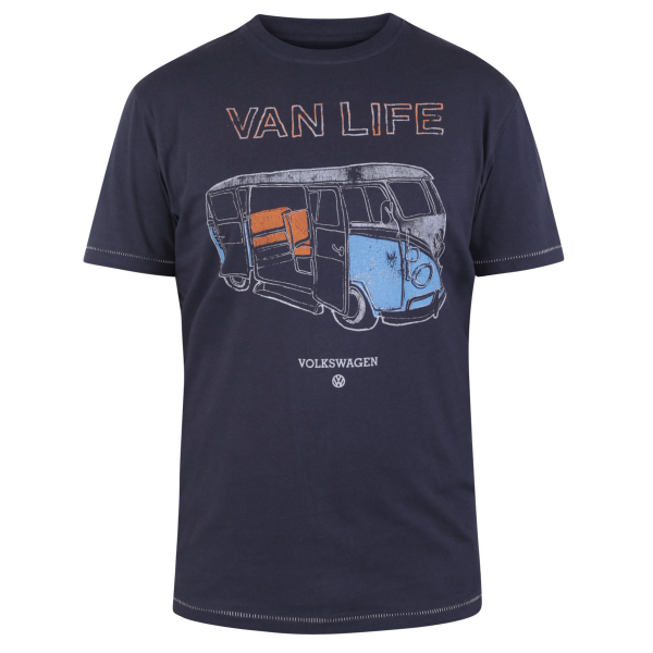 XXL4YOU - T-shirt Official VW Van bleu marine manche courte3XL a 6XL