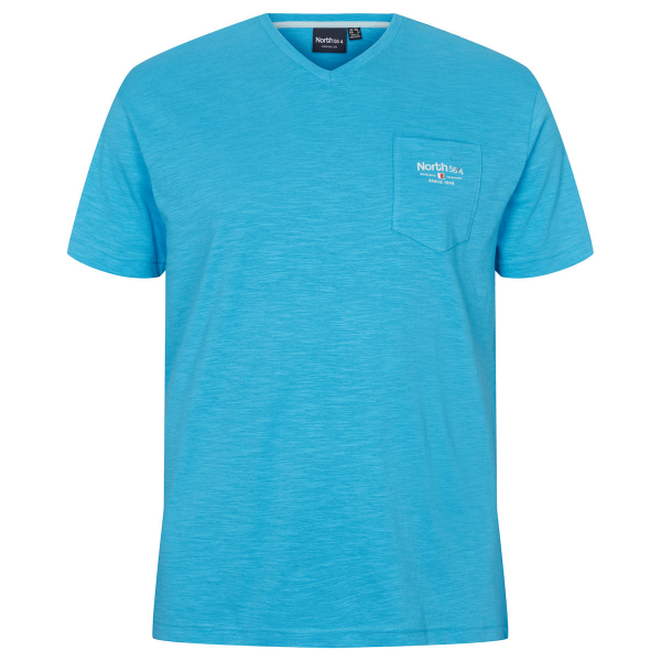 XXL4YOU - North 56.4 T-shirt col en v manche courte bleu malibu 2XL a 10XL