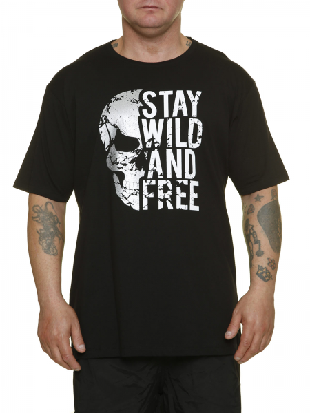 XXL4YOU - T-shirt manche courte noir de 3XL a 8XL - Stay Wild and Free