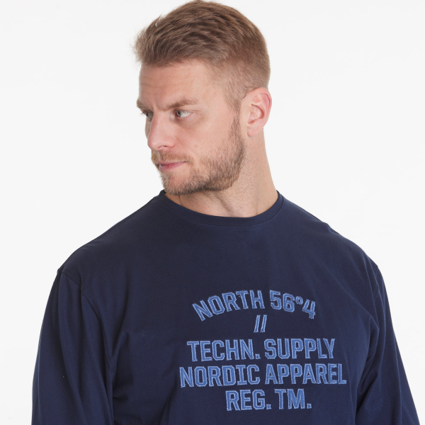 XXL4YOU - North 56°4 T-shirt manche longue bleu marine 3XL a 8XL - Techn Supply - Image 4