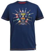 XXL4YOU T-shirt bleu marine Français manche courte 3XL à 10XL - Born To Rock