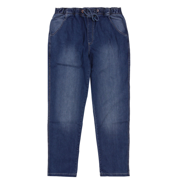 XXL4YOU - Pantalon jeans taille elastiquee bleu delave de 3XL a 12XL