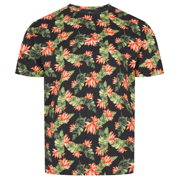 XXL4YOU - North 56°4 T-shirt imprime manche courte noir fleur hibiscus 2XL a 7XL