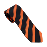 XXL4YOU Cravate Club bleu marine rayée orange