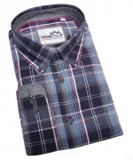 Chemise à carreaux bleu marine