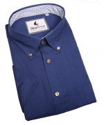 Chemise manche courte motif bleu marine de 3XL à 6XL