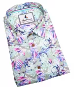 Chemise manche courte vert fleur de 3XL à 6XL