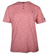 T-shirt manche courte col boutonné mélange de rouge brique de 3XL à 6XL
