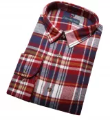 Chemise manche longue flanelle carreaux bordeaux orange marine  de 2XL à 5XL