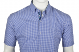 Chemise petits carreaux bleu manche courte de 3XL à 6XL
