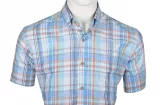 Chemise Grands carreaux bleu manche courte de 3XL à 6XL