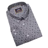 Chemise manche longue bleu marine petites fleurs  5XL et 6XL