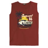 Tshirt Grande Taille sans manche bordeaux du 2XL au 12XL