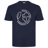 T-shirt manche courte bleu marine 2XL à 8XL coton responsable