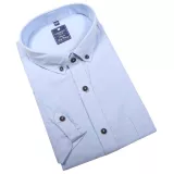 Chemise manche courte lin bleu clair de 2XL à 6XL